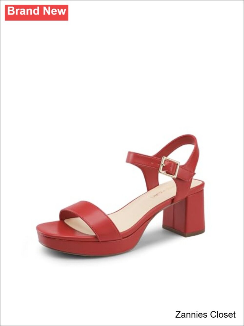 ✨DREAM PAIRS Women's Platform Block Chunky Heels Sandals Square Toe Ankle Strap